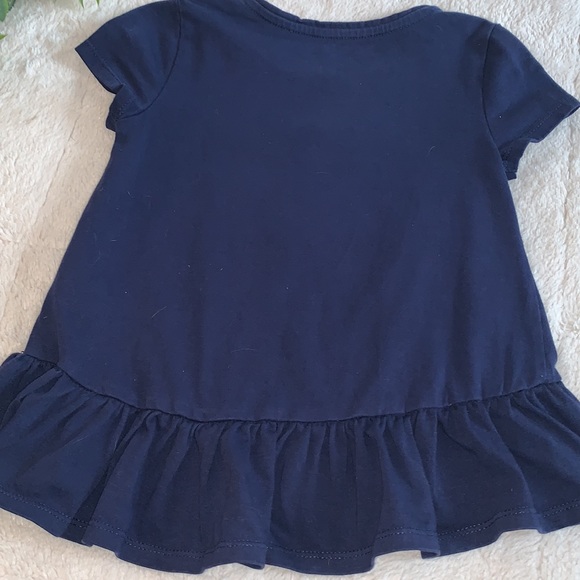 Cynthia Rowley 5/6 Navy Blue Sequin Owl Top Girls Shirt - Picture 7 of 10